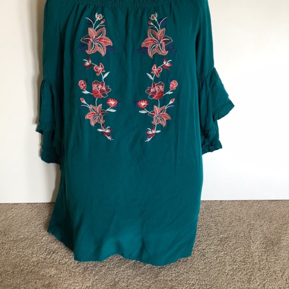 Flying tomatoe-Teal-floral Tunic-M - Picture 2 of 13